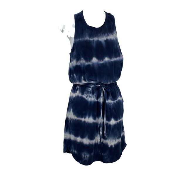 Sundry by Evereve The Weekender Dress Blue Tie-Dye Drawstring Waist- Size Small - Picture 1 of 9